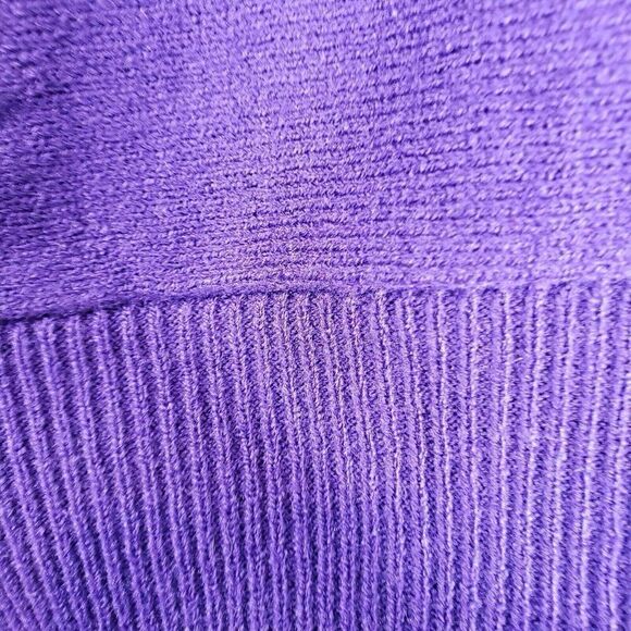 Chicos Sweater Women's Size One Size Cardigan Open Front Purple 3/4 Sleeve - Picture 4 of 7